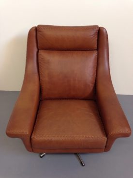 1970’s Leather Swivel Chair