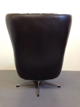 Danish leather swivel armchair