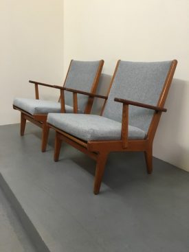 Danish oak lounge chairs