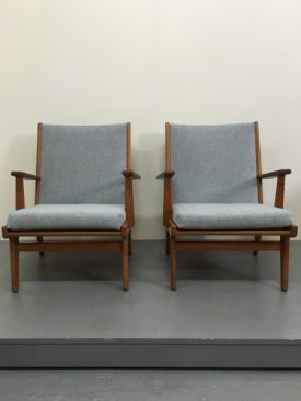 Danish oak lounge chairs