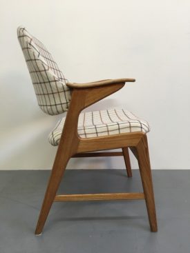 Danish teak and plaid arm chair