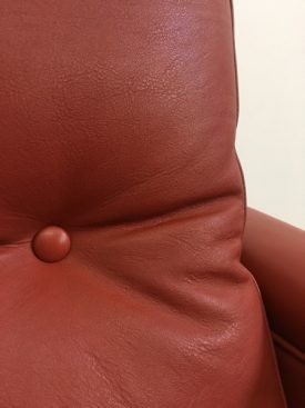 Danish red leather armchairs