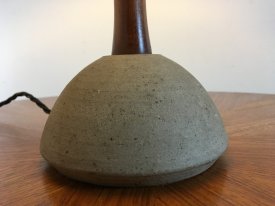Teak and Stone Table Lamp