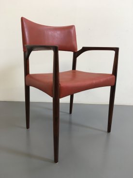 Rosewood and leather Armchair