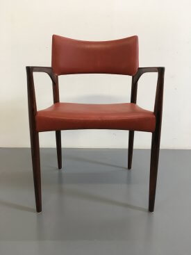Rosewood and leather Armchair
