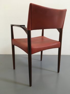 Rosewood and leather Armchair