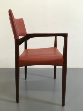 Rosewood and leather Armchair