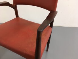 Rosewood and leather Armchair