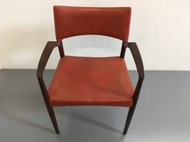 Rosewood and leather Armchair