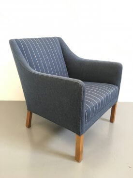 Blue Pinstriped Lounge Chair