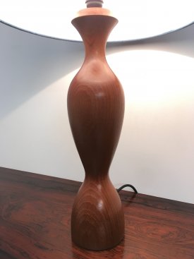 Teak Hourglass Table Lamp