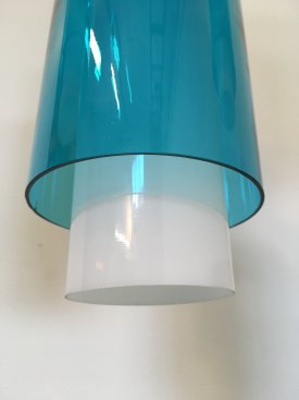 Louis Poulsen Opaline and Blue Glass Pendants