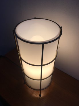 Opaline and Brass Table Lamp