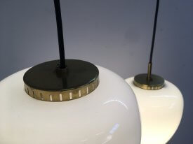 Opaline and Brass Pendants