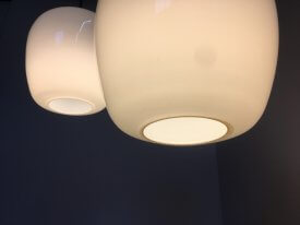 Opaline and Brass Pendants