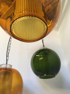 Danish Coloured Glass Pendants