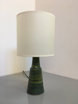 Danish Green Glazed Table Lamp