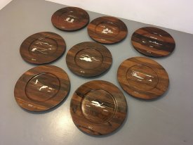 Solid Rosewood & Stirling Silver Platters