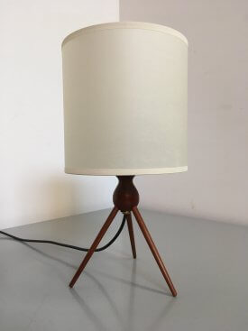 Teak Tripod Table Lamp