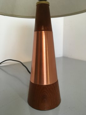 AWF Copper & Teak Table Lamp