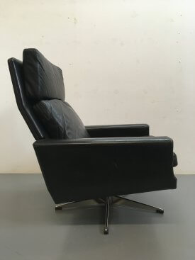 Danish Leather Swivel Chair