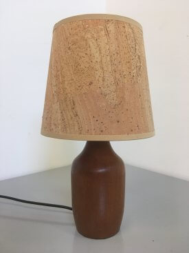 Teak bottle lamp