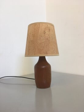 Teak bottle lamp
