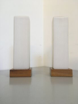 Pair of French Tower Opaline Lamps