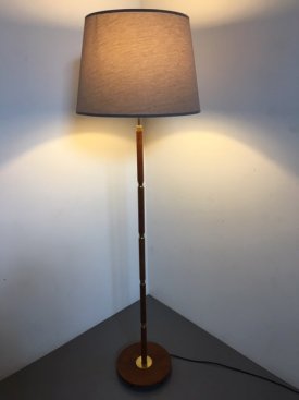 Teak & Brass Spacer Standard Lamp