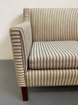 Danish Charcoal Striped Sofa