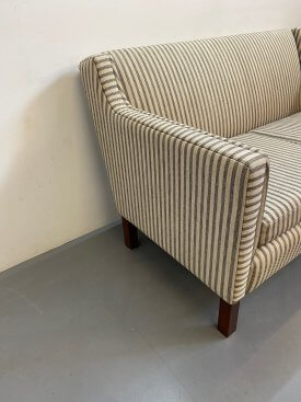 Danish Charcoal Striped Sofa