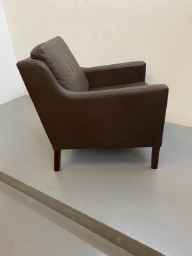 Danish Brown Leather Armchair