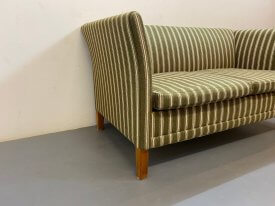 Green Striped Danish Sofa