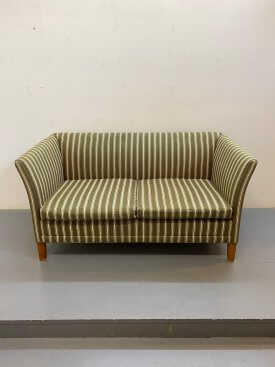 Green Striped Danish Sofa