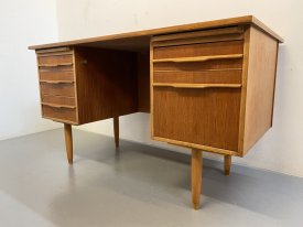 1960’s British Teak Twin Pedestal Desk