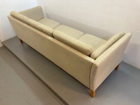 Danish Cream Wool 3 Seat Sofa