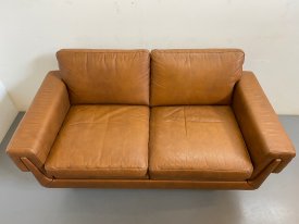 Danish Cognac Leather Sofa