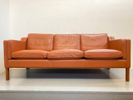 Stouby Cognac Leather 3 Seat Sofa