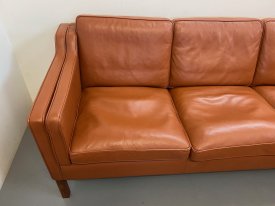 Stouby Cognac Leather 3 Seat Sofa