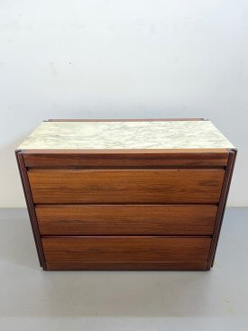 Rosewood & Marble 3 Drawer Chest