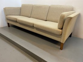 Large Danish Cream Wool Sofa