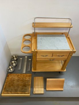 Kitchen Prep Cart by Legnoart, Italy