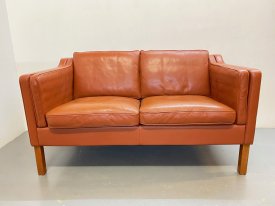 Stouby Cognac Leather 2 Seat Sofa