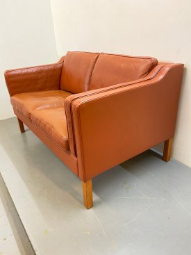 Stouby Cognac Leather 2 Seat Sofa