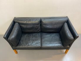 Danish Leather 2 Seat Sofa