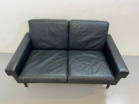 Danish Leather 2 Seat Sofa